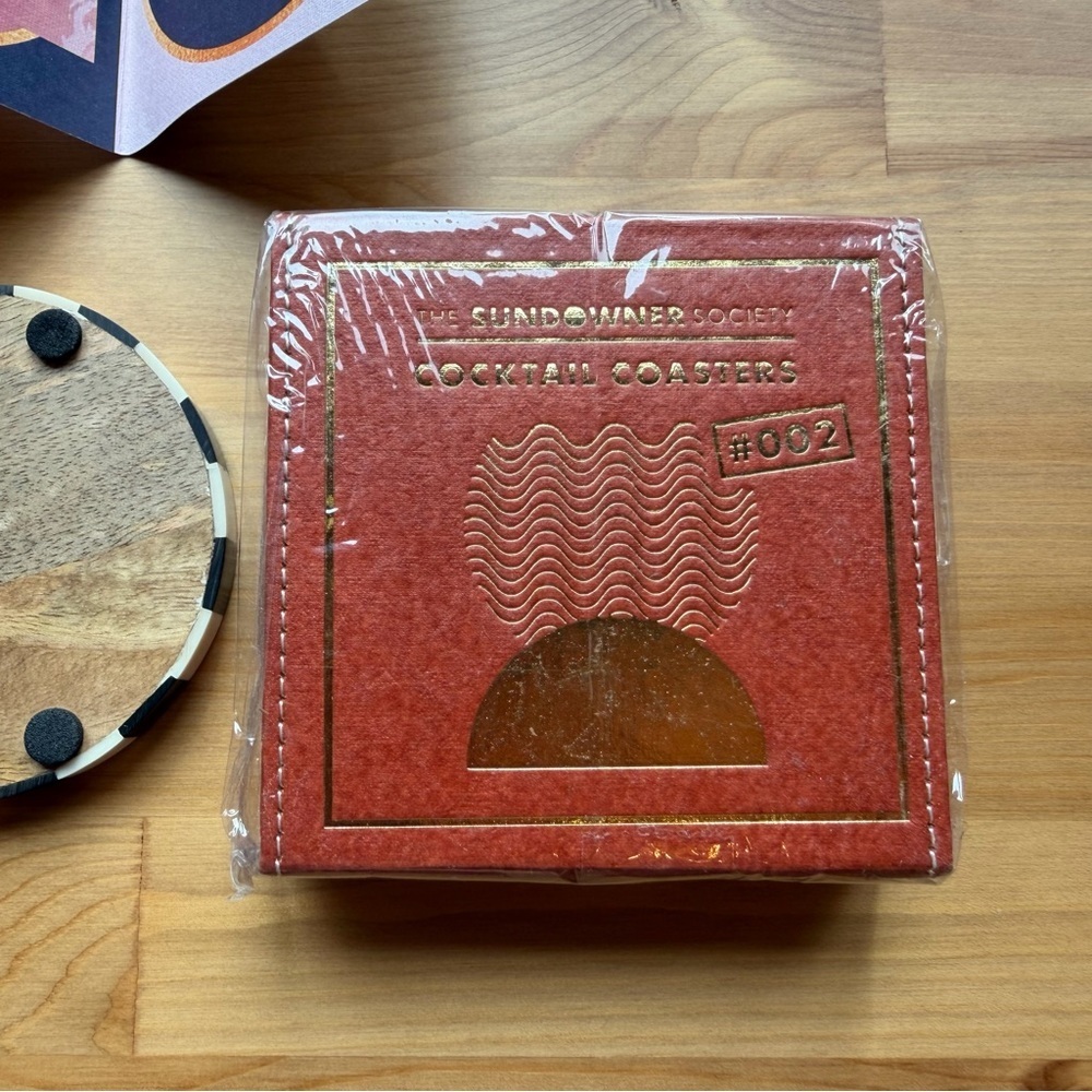 Set Of Four The Sundowner Society Cocktail Coasters (Two Packages Of Two)โโ - Picture 4 of 4